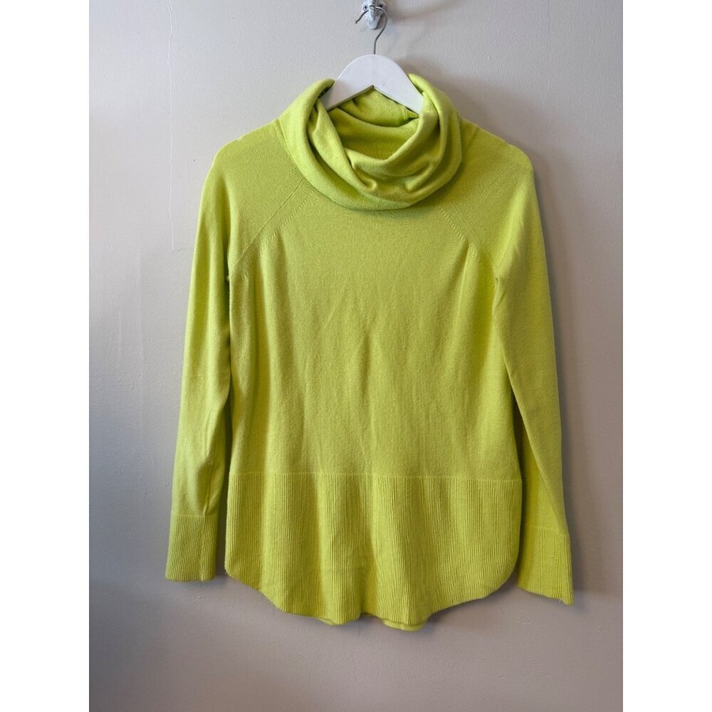 Cyrus Lime Green Citron Cowl Neck Sweater Size S Rayon Blend Long Sleeve